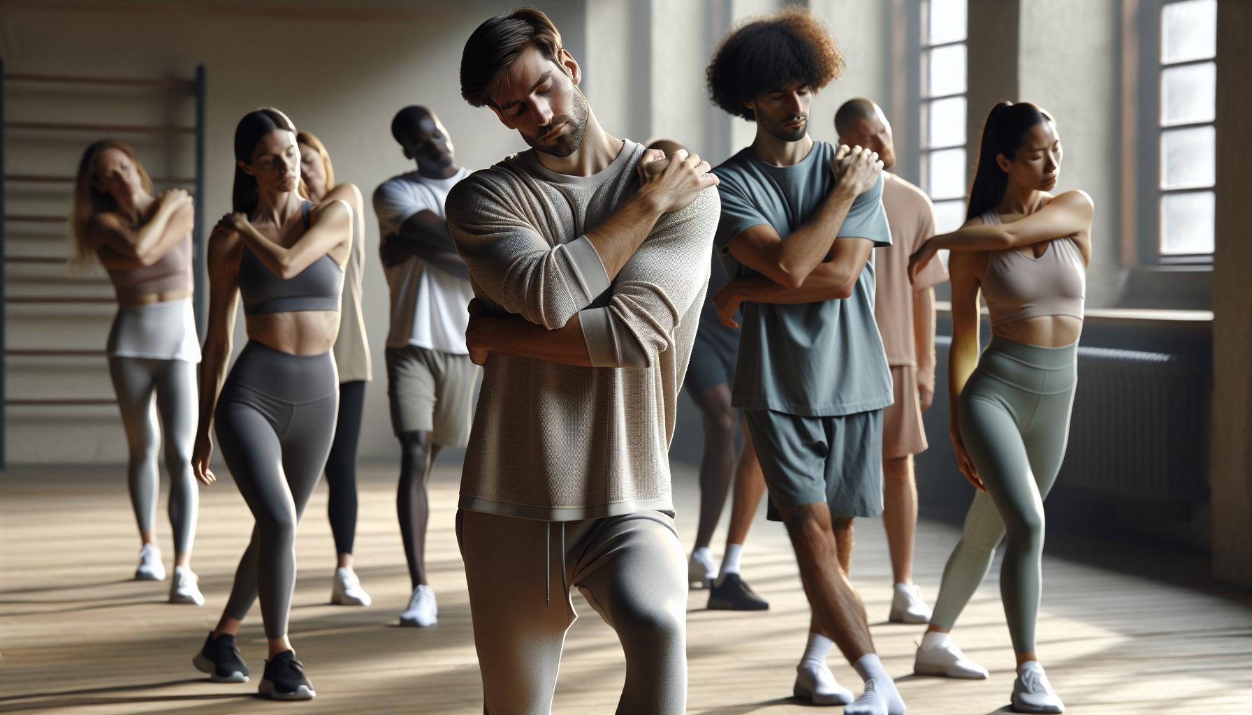 2) ‌Jemné cviky‌ pro uvolnění ztuhlého ramene