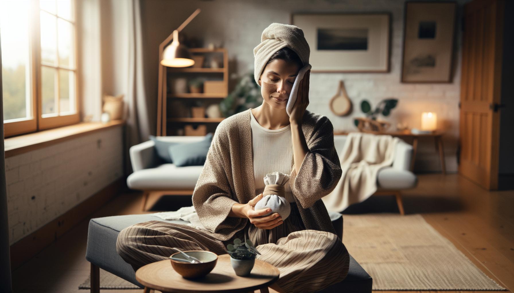 Babské rady na rýmu: 13 rychlých řešení pro úlevu 3 3) Teplý obklad na obličej pro zmírnění bolesti